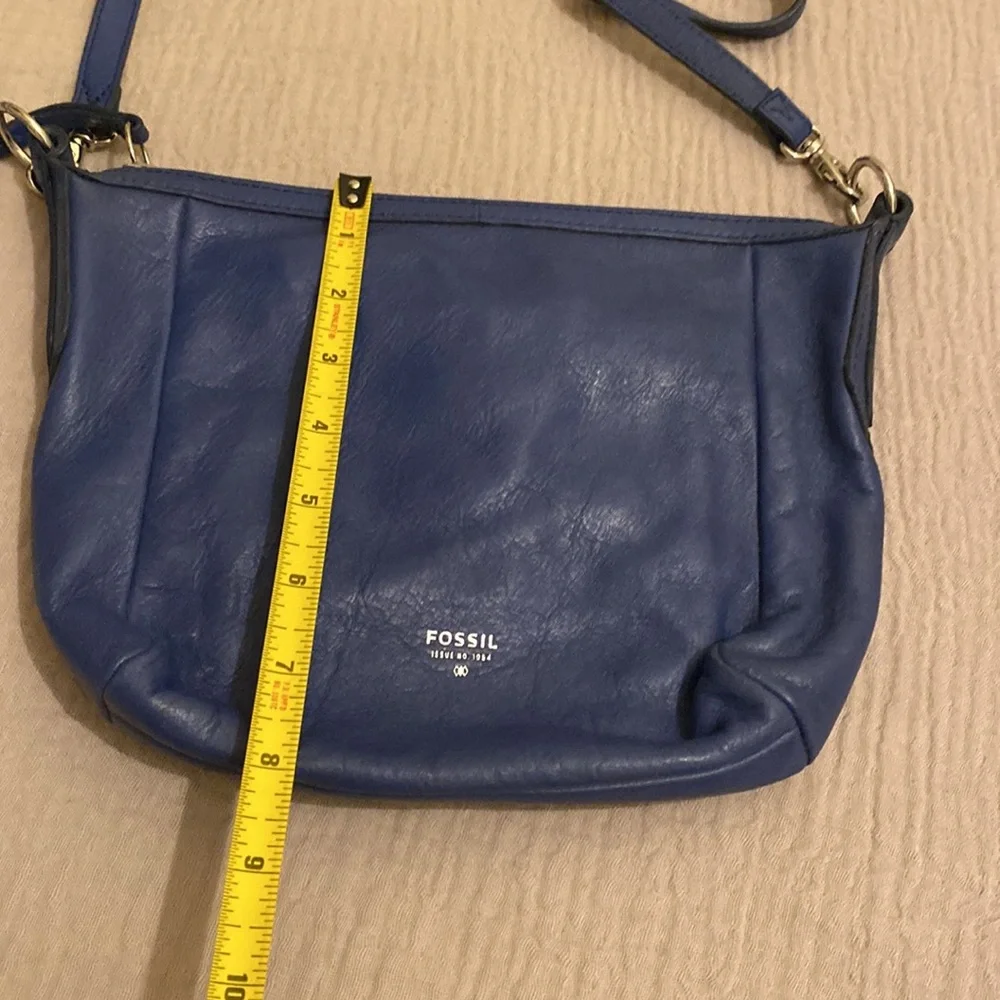 Fossil Sydney Royal Blue Leather Crossbody Bag